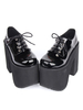 Chaussures lolita belles noir unicolore à talons épais Déguisements Halloween
