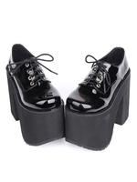 Chaussures lolita belles noir unicolore à talons épais Déguisements Halloween