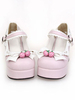 Chaussures lolita belles rose à bout rond Déguisements Halloween