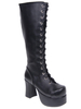 Chaussures Lolita Bottes noires à talons épais à plateforme Déguisements Halloween