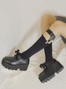 Chaussures Lolita Bout rond noir en cuir PU Pompes Lolita Chaussures
