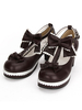 Chaussures Lolita brune ronde Toe T bracelet Lolita mignon chaussures Wit Bow Déguisements Halloween