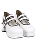 Chaussures lolita chic blanc unicolore plate-forme Déguisements Halloween