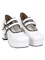 Chaussures lolita chic blanc unicolore plate-forme Déguisements Halloween