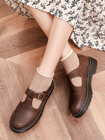 Chaussures Lolita classiques à bout rond Pompes Lolita en cuir Synthétique Déguisements Halloween