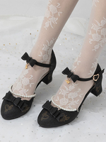 Chaussures lolita classiques arcs bride à la cheville chiot talon chaussures pompe lolita Déguisements Halloween