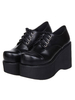 Chaussures Lolita dentelle de haute qualité en cuir noires Synthétique Déguisements Halloween