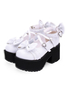 Chaussures lolita douces arcs plate-forme en cuir Synthétique Escarpins Lolita à talons chunky Déguisements Halloween