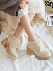 Chaussures Lolita douces bout rond talon épais en cuir Synthétique chaussures Lolita