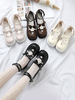 Chaussures lolita douces Chaussures de lolita en peau de porc avec lanières en forme de cœur et oreilles de chat Déguisements Halloween