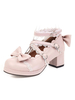 Chaussures lolita douces en cuir Synthétique avec nœud Déguisements Halloween