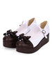 Chaussures Lolita en Synthétique à plateforme bicolore avec nœud perlé et chaussures Déguisements Halloween
