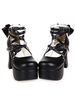 Chaussures Lolita en Synthétique noires à plate-forme Déguisements Halloween