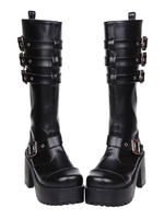 Chaussures Lolita en Synthétique noires à plate-forme Déguisements Halloween