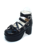 Chaussures Lolita en Synthétique unicolore à talons épais Déguisements Halloween