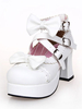 Chaussures lolita exquises avec noeud à bout rond Déguisements Halloween