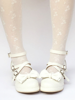 Chaussures lolita exquises en Synthétique blanc à talons épais Déguisements Halloween