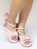 Chaussures lolita exquises rose à bout ouvert Déguisements Halloween