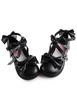 Chaussures Lolita noir mat avec douces arcs Déguisements Halloween