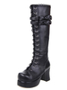 Chaussures Lolita noires à plateforme à talons épais Déguisements Halloween