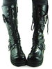 Chaussures Lolita noires à talons épais avec lacet Déguisements Halloween