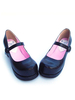 Chaussures Lolita noires à talons épais Déguisements Halloween