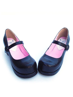 Chaussures Lolita noires à talons épais Déguisements Halloween