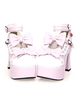 Chaussures lolita rose claires à plate-forme avec noeud Déguisements Halloween