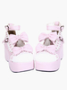 Chaussures Lolita roses à talons compensés avec nœuds Déguisements Halloween