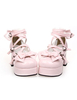 Chaussures lolita roses claires avec noeud Déguisements Halloween
