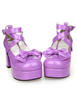 Chaussures Lolita unicoloresavec noeuds Déguisements Halloween