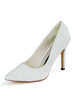 Chaussures mariage blanches en satin chaussures femme bout pointu à talon aiguille