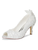 Chaussures mariage en cuir synthétique bout ouvert talon aiguille chaussures femme