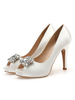 Chaussures mariée à bout ouvert à talon haut décoré de métal Chaussures femme