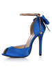 Chaussures mariée ivoire en satin talon haut avec noeud Chaussures femme cérémonie