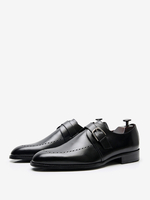 Chaussures mocassins en cuir pour hommes avec boucle à boucle chaussures de mariage formelles à enfiler
