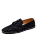 Chaussures mocassins noires pour hommes sans lacets rayures bout rond en cuir PU bas hauts chaussures décontractées"idiennes