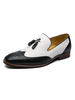 Chaussures mocassins noirs pour hommes populaires en cuir PU Color Block Slip On Chaussures habillées