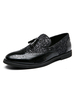 Chaussures mocassins noirs pour hommes populaires en cuir PU Détails en métal Slip On Loafers