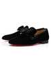 Chaussures mocassins pour hommes à bout carré en cuir suédé clouté chaussures de costume noires
