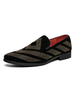 Chaussures mocassins pour hommes à enfiler avec détails en métal; bout pointu en cuir PU; chaussures noires