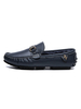 Chaussures mocassins pour hommes à enfiler avec détails en métal; mocassins en cuir PU à bout rond