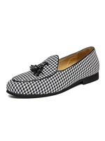 Chaussures mocassins pour hommes à enfiler avec pompons; bout rond; cuir PU