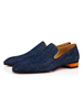 Chaussures mocassins pour hommes À enfiler Détails en métal Illustration Bout carré Polyester