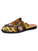 Chaussures mocassins pour hommes à enfiler illustration bout rond en cuir PU bas-tops pantoufles jaunes