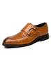 Chaussures mocassins pour hommes à la mode en cuir PU avec sangle de moine; chaussures habillées jaunes