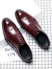 Chaussures Mocassins Pour Hommes Bordeaux En Cuir PU Slip-On Bout Pointu Chaussures En Cuir Décontractées