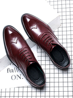 Chaussures Mocassins Pour Hommes Bordeaux En Cuir PU Slip-On Bout Pointu Chaussures En Cuir Décontractées