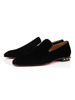 Chaussures mocassins pour hommes Chaussures de costume noires à bout carré en cuir suédé à bout carré