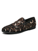 Chaussures mocassins pour hommes confortables à bout rond en cuir PU Chaussures décontractées à enfiler géométriques